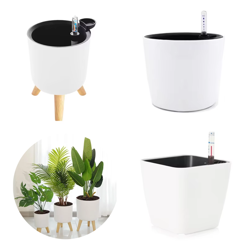 Self Watering Insert - กระถางต้นไม้พลาสติกในร่ม 1 ชิ้น พร้อมระบบรดน้ำอัตโนมัติ พร้อมตัววัดระดับน้ำ ของตกแต่งบ้าน