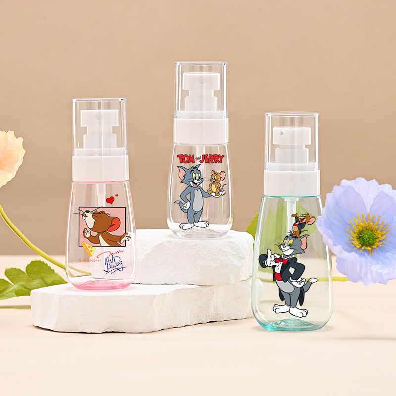 Misting Bottle Fine - ขวดสเปรย์ทอมแอนด์เจอร์รี่ ขวดน้ำหอมแบบพ่นฝอยละเอียด ขวดพลาสติกแบบกด ขวดอะตอมไมเซอร์ลายการ์ตูน น่ารัก พกพาสะดวก