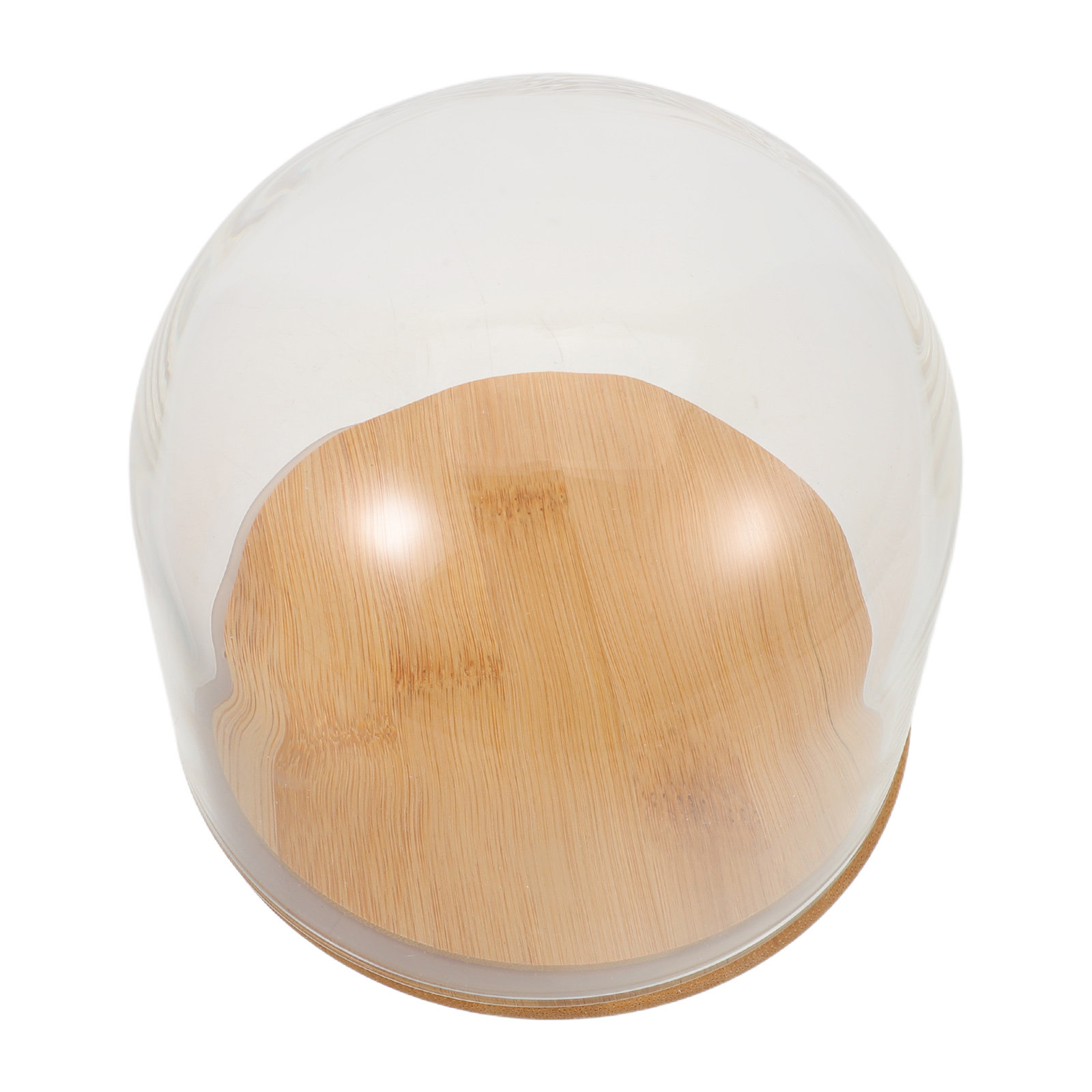 Plastic Dome Clear - โดมแก้วใสพร้อมฐานไม้ไผ่ปิดผนึก สำหรับดอกไม้แห้ง ดอกไม้ประดิษฐ์ เค้ก ขนมหวาน โชว์โชว์