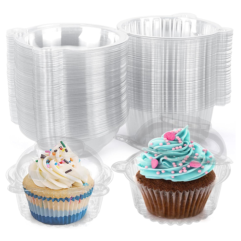 Plastic Dome Clear - 10pcs Cupcake กล่องบรรจุภัณฑ์หนาใสมัฟฟินขนมผู้ถือพลาสติกโดมกล่องบรรจุอาหารงานแต่งงานวันเกิด PARTY Decor