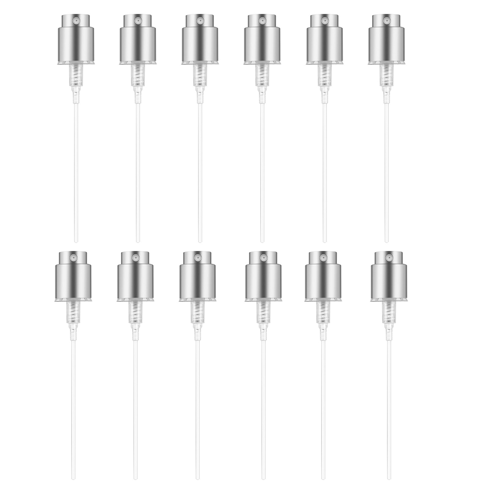 Misting Bottle Fine - หัวฉีดน้ำหอมแบบพ่นฝอยละเอียด 12 ชุด พร้อมขอบสีเงิน สำหรับเปลี่ยนฝาขวดน้ำหอมแบบพ่นฝอยละเอียด DIY