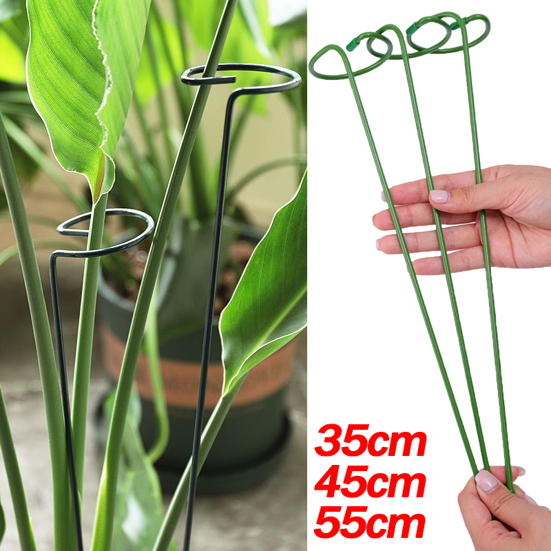 Sphagnum Moss Dry - 1-10pcs โลหะ SINGLE Stem พืชไม้พุ่มผู้ถือสวนสนับสนุน Stake