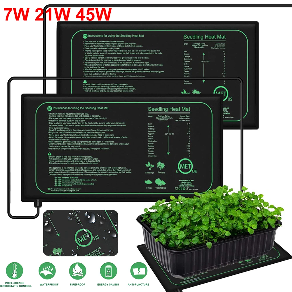 Heat Mat Seedling - แผ่นทำความร้อนสำหรับเพาะกล้าขนาด 10/25/50 ซม. สำหรับปลูกพืชในร่ม ป้องกันน้ำ ใช้สำหรับเพาะเมล็ด