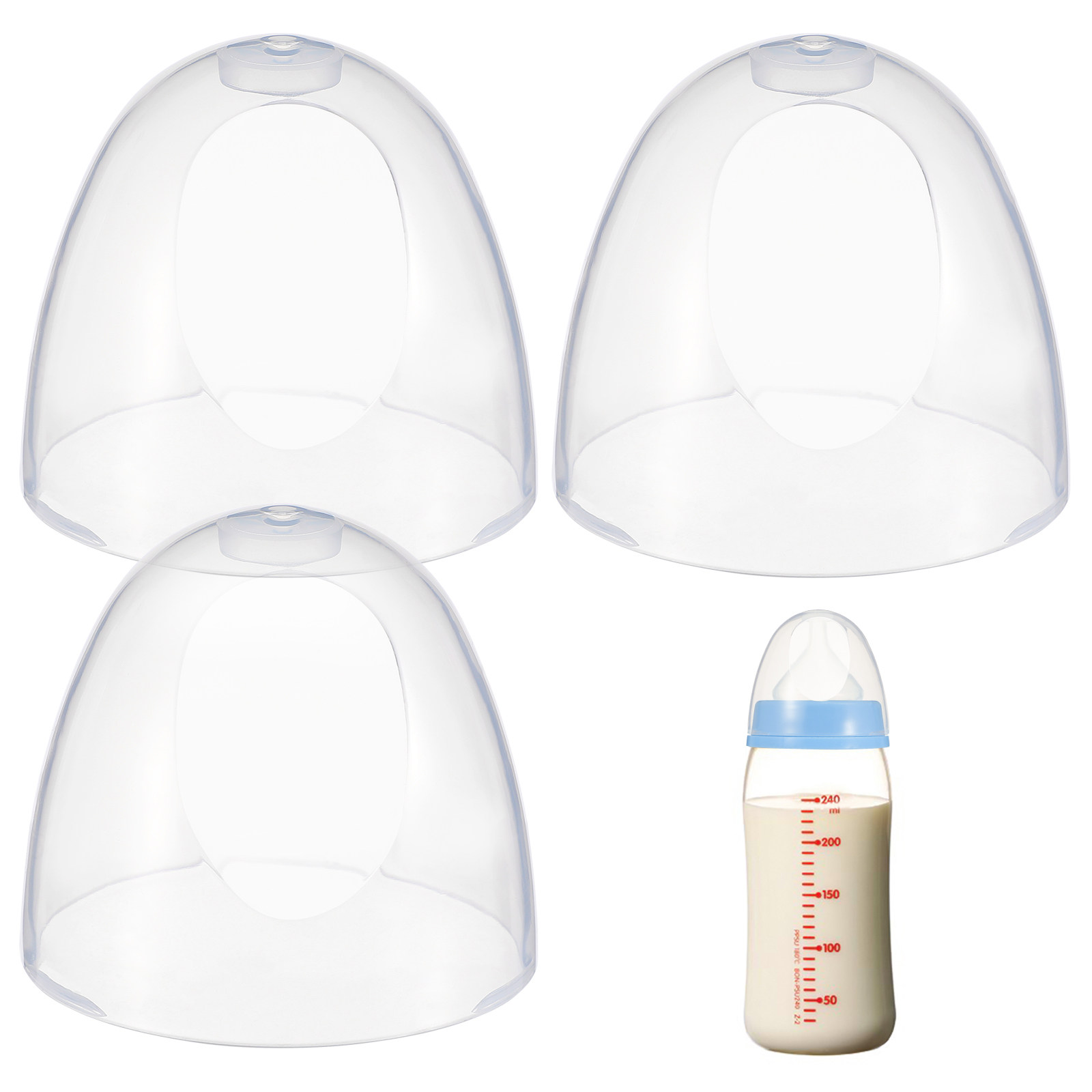 Plastic Dome Clear - ฝาขวดนมพลาสติกแบบเปลี่ยนได้ ป้องกันการรั่วซึม ฝาครอบโดมใส สำหรับขวดนมแบบใช้ซ้ำได้ อุปกรณ์เสริมสำหรับขวดนม