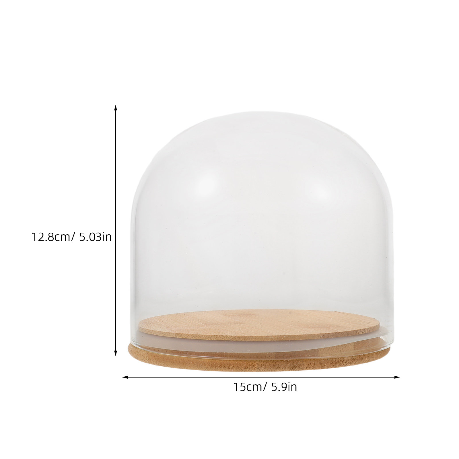 โดมแก้วใสพร้อมฐานไม้ไผ่ปิดผนึก - Plastic Dome Clear บทวิจารณ์และราคา