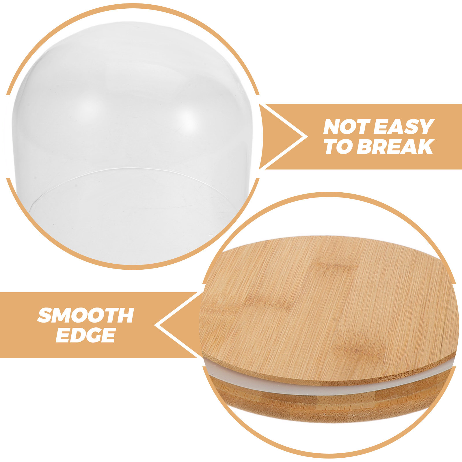 โดมแก้วใสพร้อมฐานไม้ไผ่ปิดผนึก - Plastic Dome Clear บทวิจารณ์และราคา