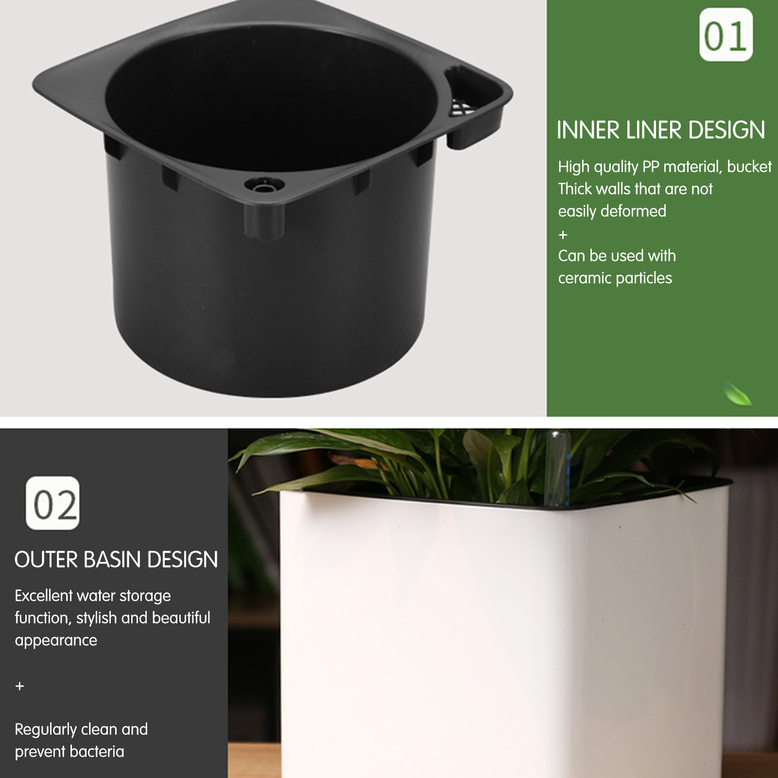 กระถางปลูกต้นไม้แบบรดน้ำเองพร้ - Self Watering Insert บทวิจารณ์และราคา