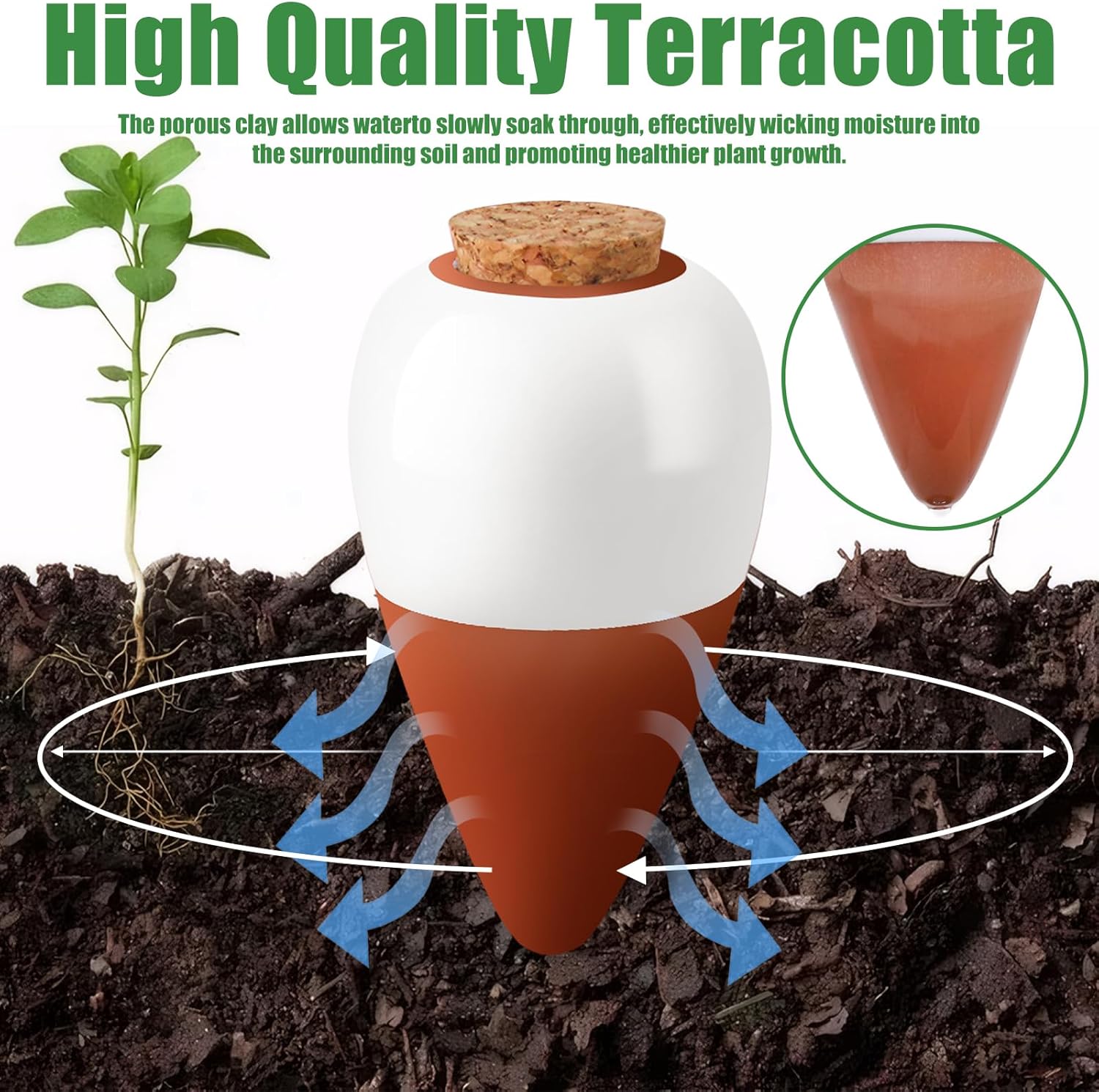 แท่งรดน้ำต้นไม้แบบดินเผา, ลูกบ - Self Watering Insert บทวิจารณ์และราคา