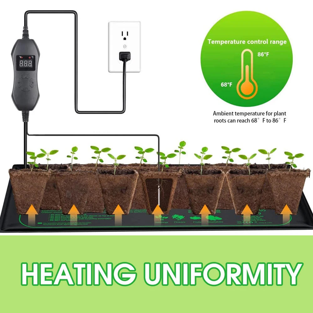 50W EU-US/UK/AU ปรับเทอร์โมสตั - Heat Mat Seedling บทวิจารณ์และราคา